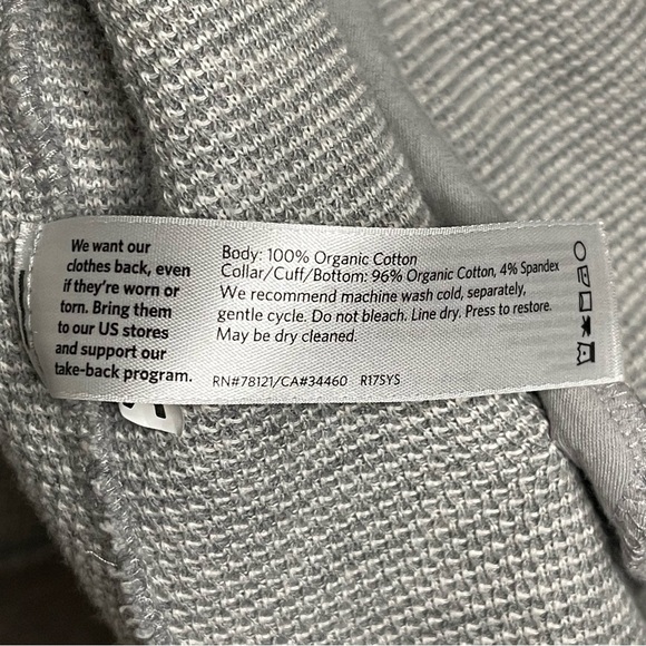 Eileen Fisher Organic Cotton Knit 2-way Zip Bomber Jacket in Gray, Size L - Picture 13 of 14